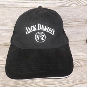 Jack Daniel's Whiskey Hat Cap Strap Back Black Embroidered Old No 7 Promo